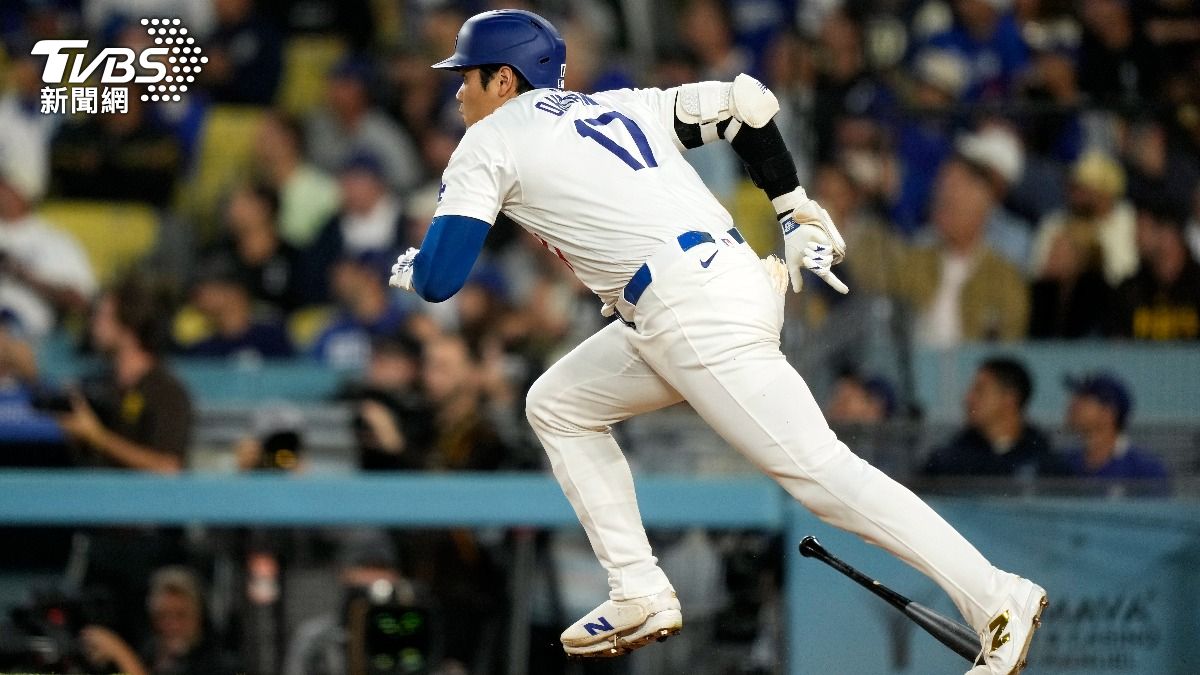 大谷翔平今日全壘打、盜壘皆未開張,個人紀錄停留在「53轟、55盜」。(圖/達志影像美聯社)