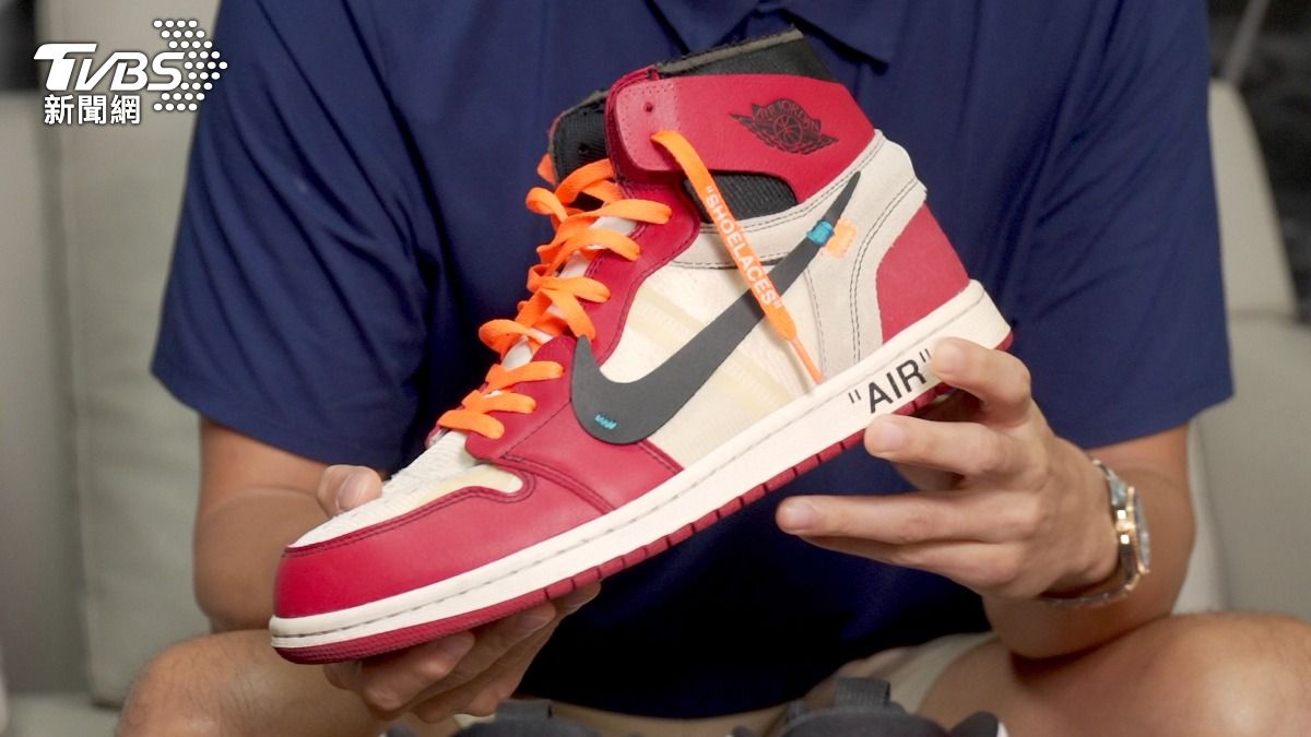Off-White x Air Jordan 1。(圖/區國強攝)