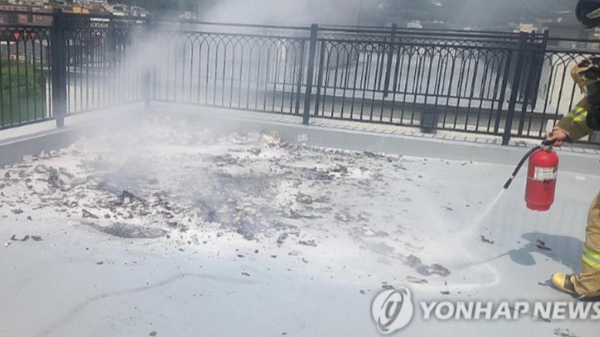 北韓穢物氣球引發多起火災。(圖/翻攝自韓聯社)
