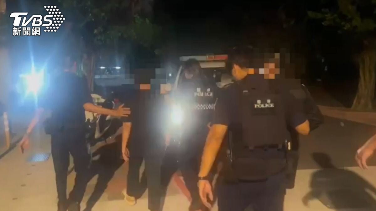 警方循線逮捕闖入校園的惡煞。(圖/TVBS)