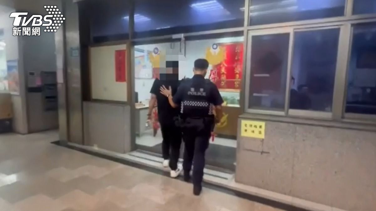 警方循線逮捕闖入校園的惡煞。(圖/TVBS)