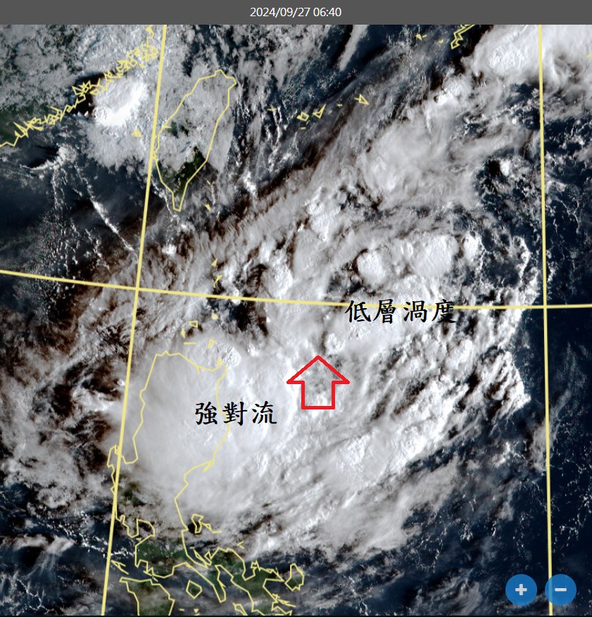 鄭明典曬出衛星雲圖表示,TD22很靠近台灣。(圖/翻攝鄭明典臉書)
