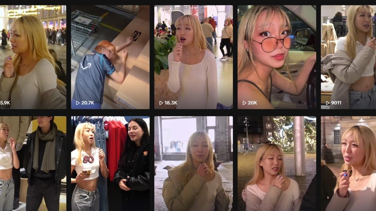 林女創作內容多與性暗示有關。（圖／TikTok@wholesomelyhakka）
