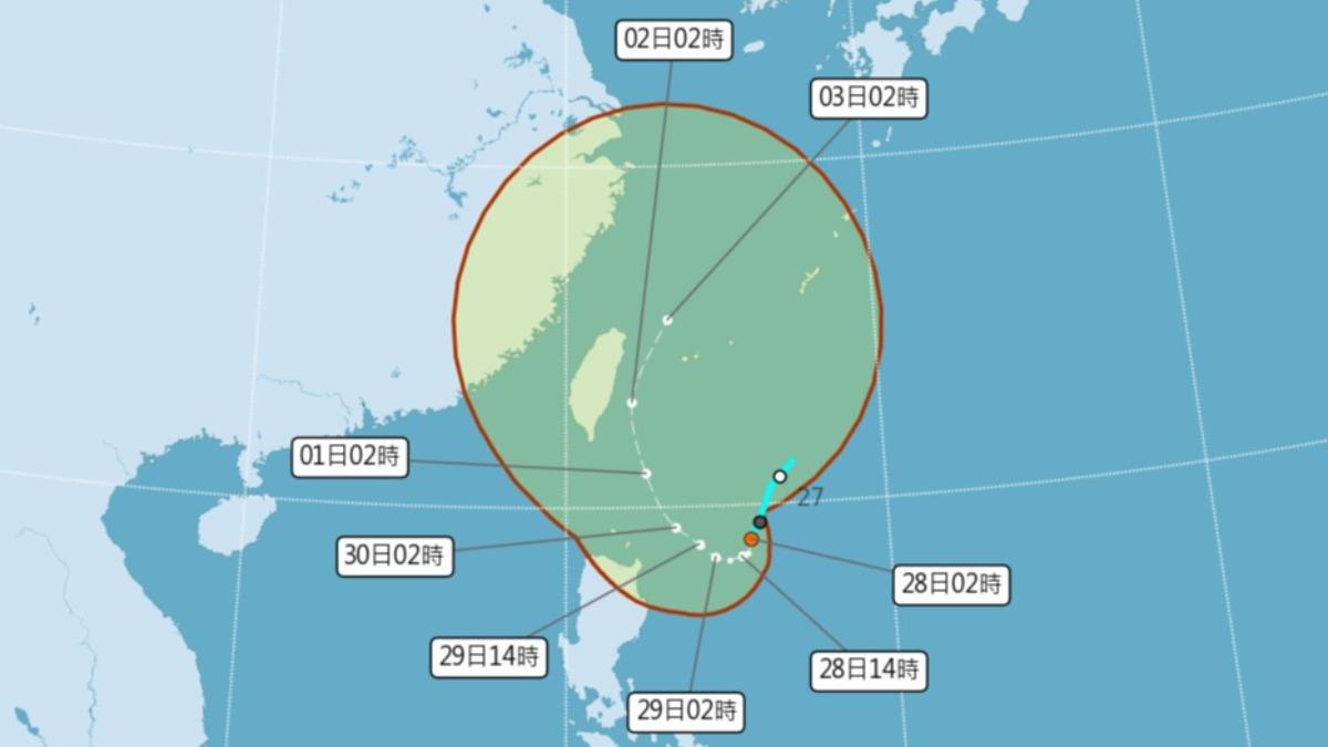 天氣/9縣市迎颱風假?山陀兒壟罩 恐登陸屏東「縱向穿台」