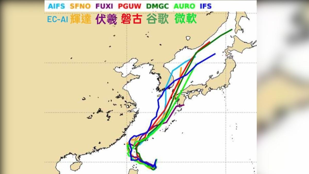 天氣/輝達AI模式預測颱風山陀兒「西部登陸」 無中央山脈屏蔽