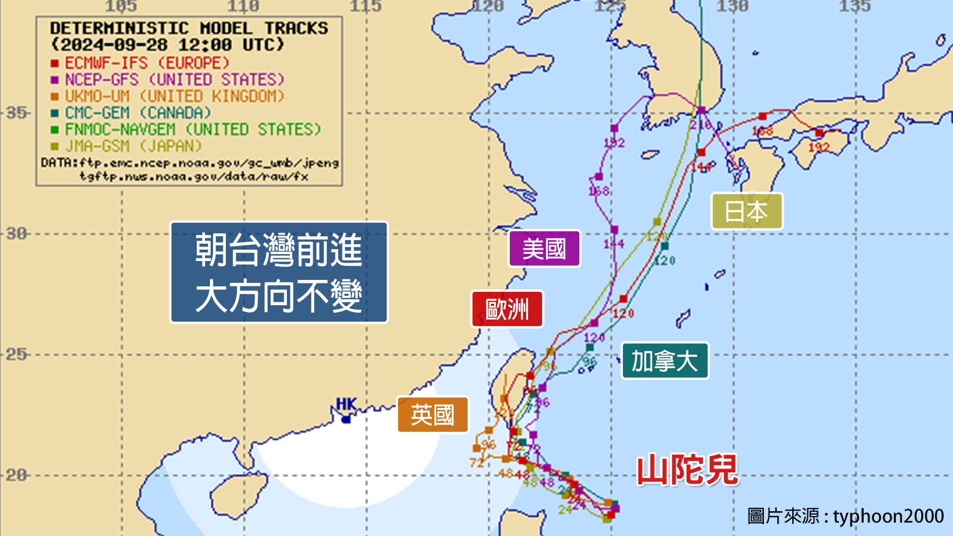 颱風路徑一次看。(圖/TVBS)
