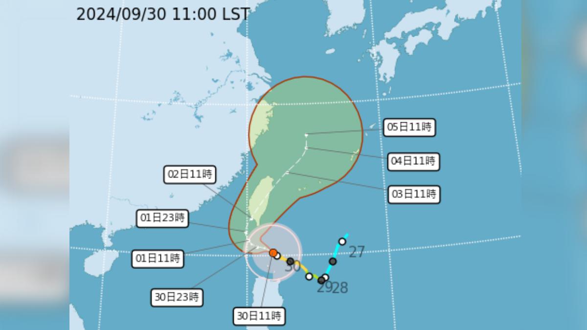 天氣/中颱山陀兒直搗南部!「強風大雨」逃不了 各地風雨時程曝
