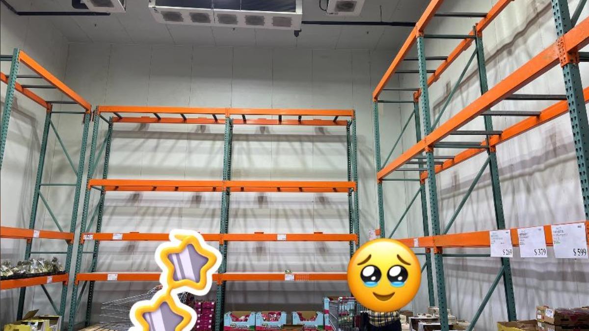蔬果類與冷藏類的商品皆被買光。(圖/翻攝自Costco好市多 商品經驗老實說臉書)