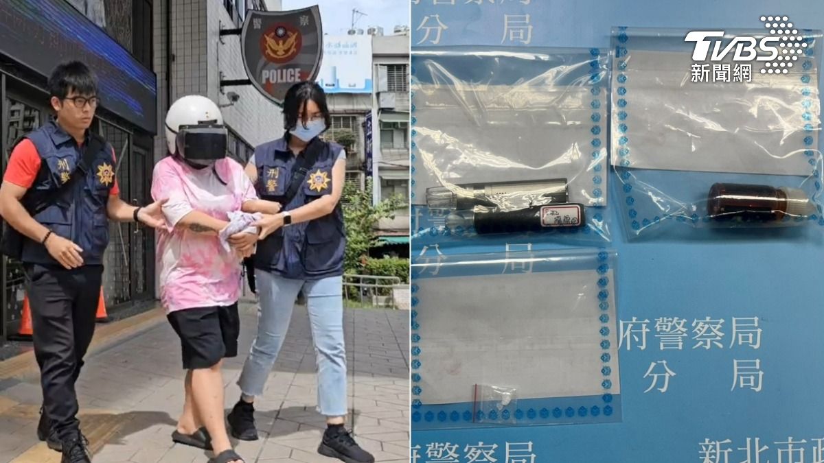 陳姓女毒蟲疑似吸食3種毒品,訊後被警方移送法辦。(圖/TVBS)
