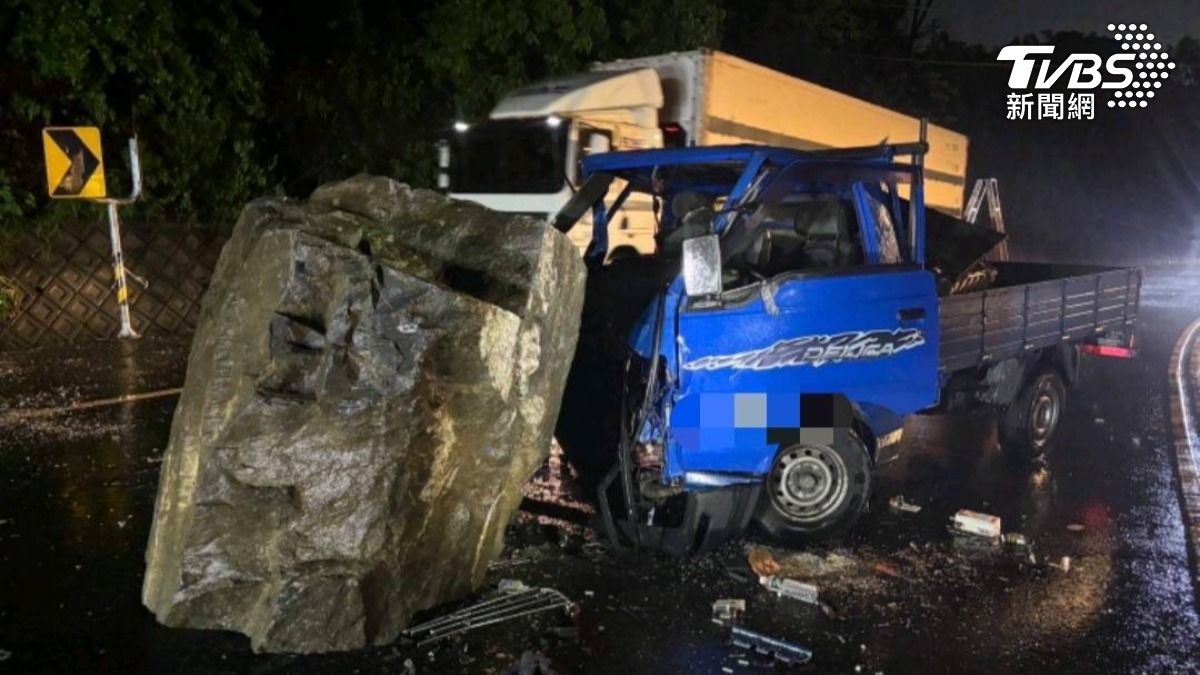 山陀兒釀1死!南迴公路小貨車遭巨石擊中 6旬翁宣告不治