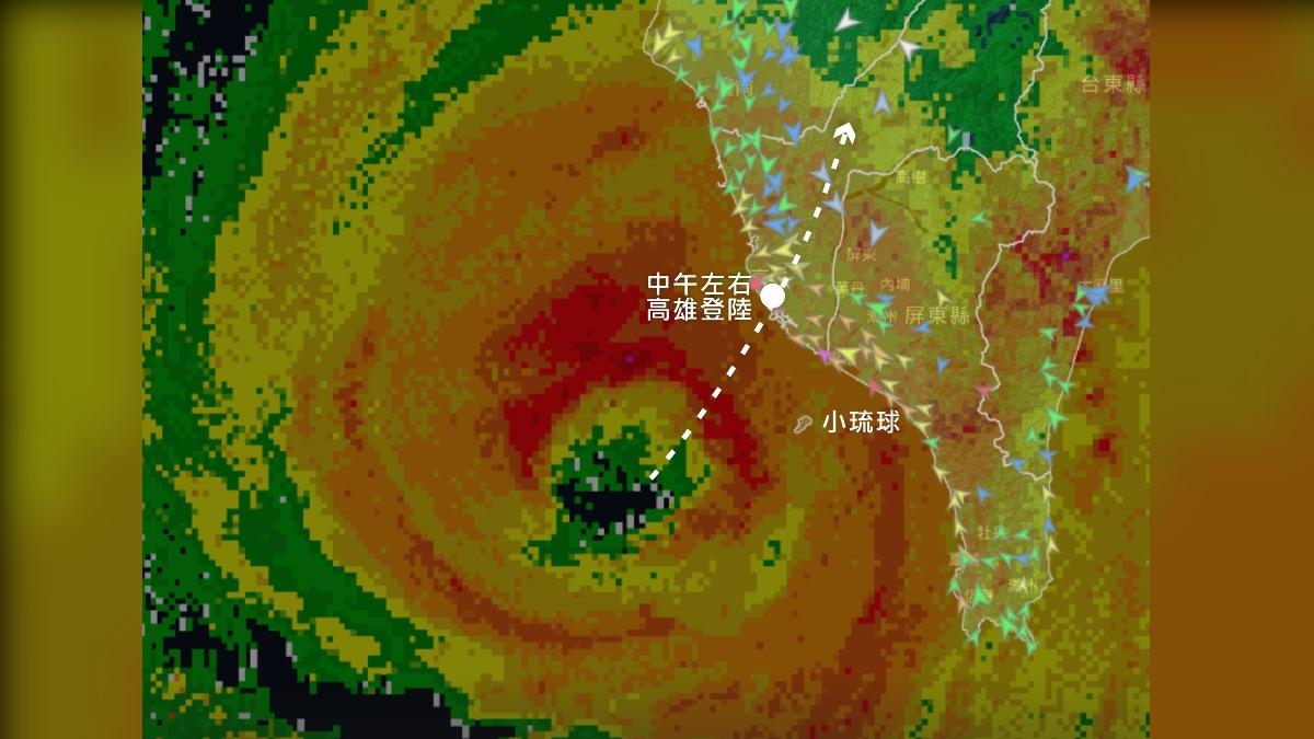 天氣/「高屏地區進入最搖滾時刻!」山陀兒颱風登陸後將快速減弱