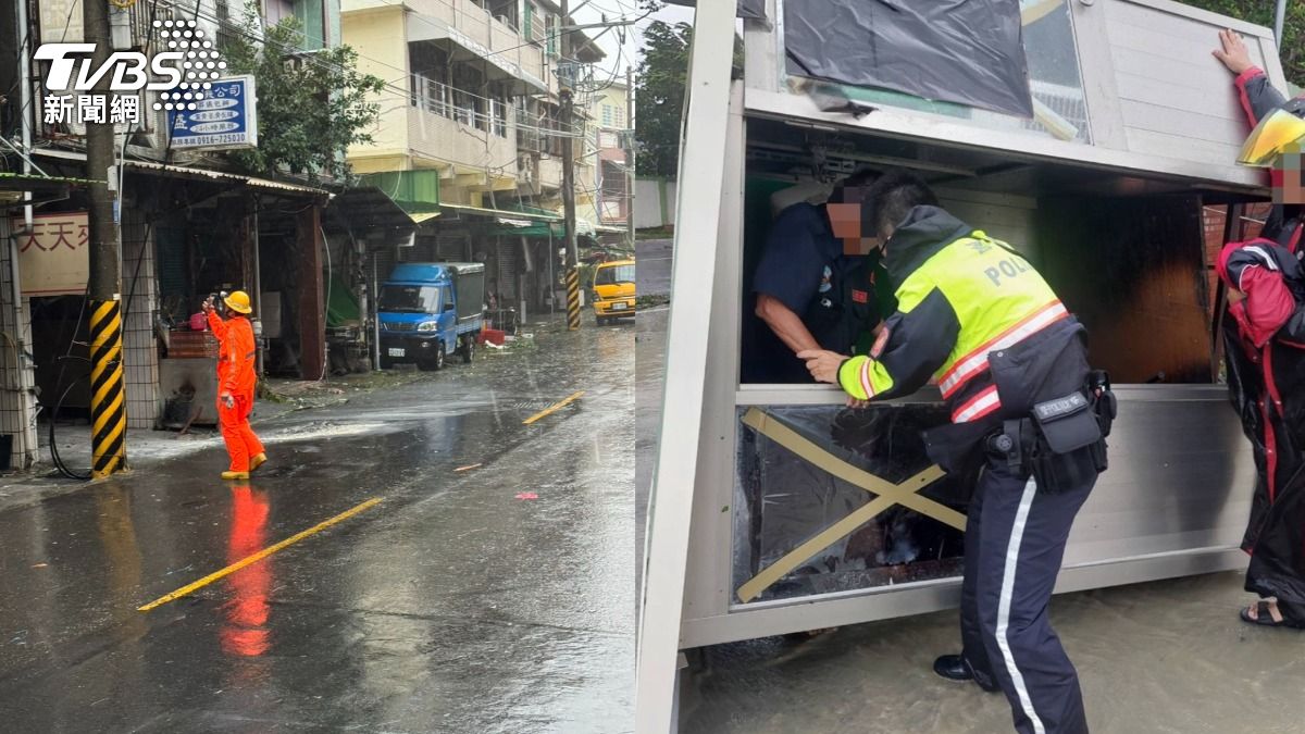 高雄強風災情多!小港警衛亭垮1人壓傷 屋頂被吹走旗津男慘觸電