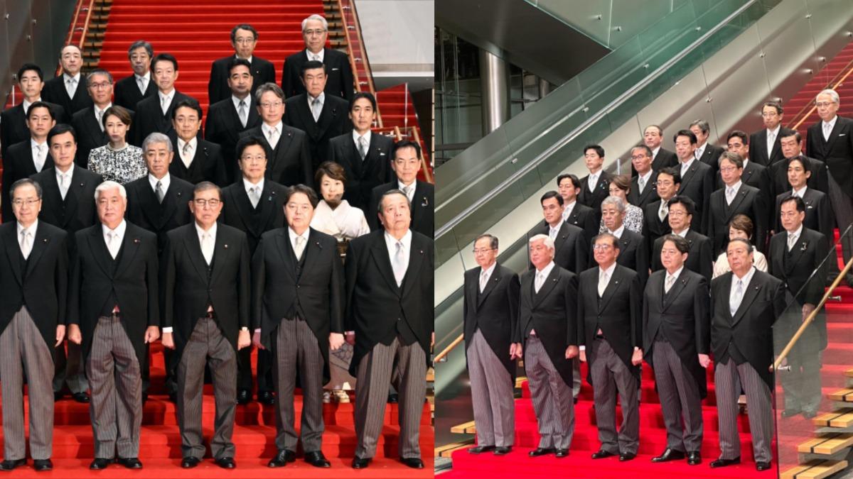石破內閣大合照挨轟「太邋遢」 網傻眼:首相肚子跑出來