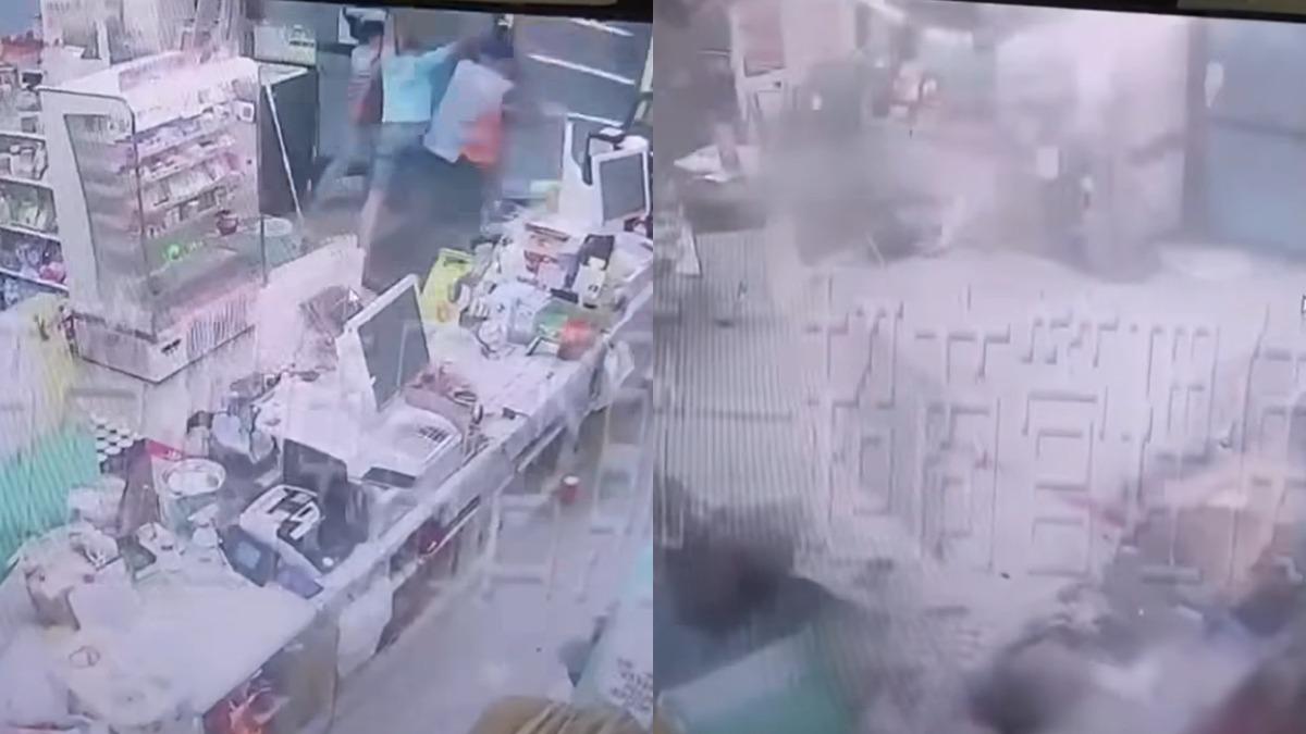 山陀兒強風襲高雄!3超商店員「肉身擋門」 玻璃瞬間爆裂被炸飛