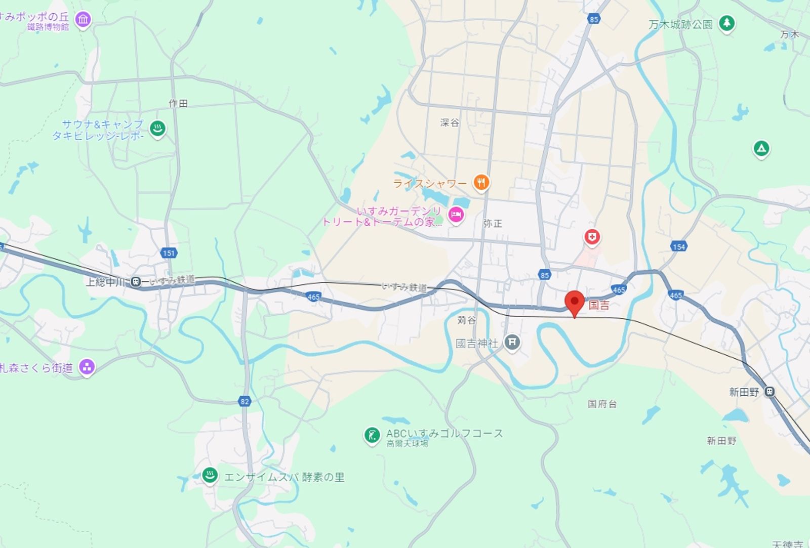 列車在國吉站附近傳出異常聲響，駕駛立刻緊急停車，避免造成進一步意外發生。（翻攝自Google Maps）
