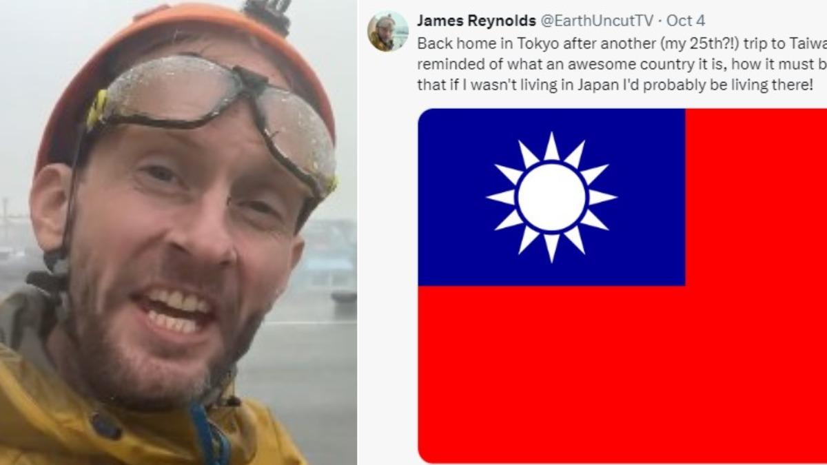 來台追山陀兒！英追風者曬中華民國國旗　讚台灣「了不起的國家」