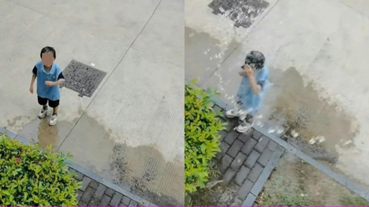 陸男童高處倒水淋同學!母1動作「震撼教育」獲激讚:三觀很正