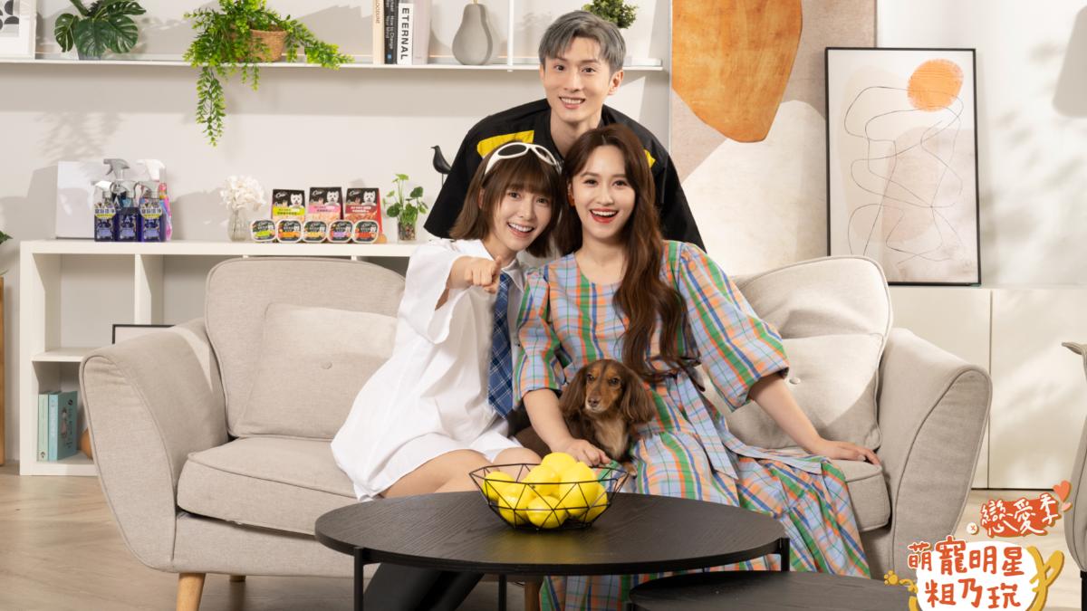 溫妮(左起)、阿本、Sandy於觀察室分析男女嘉賓情感走向。(圖/TVBS)