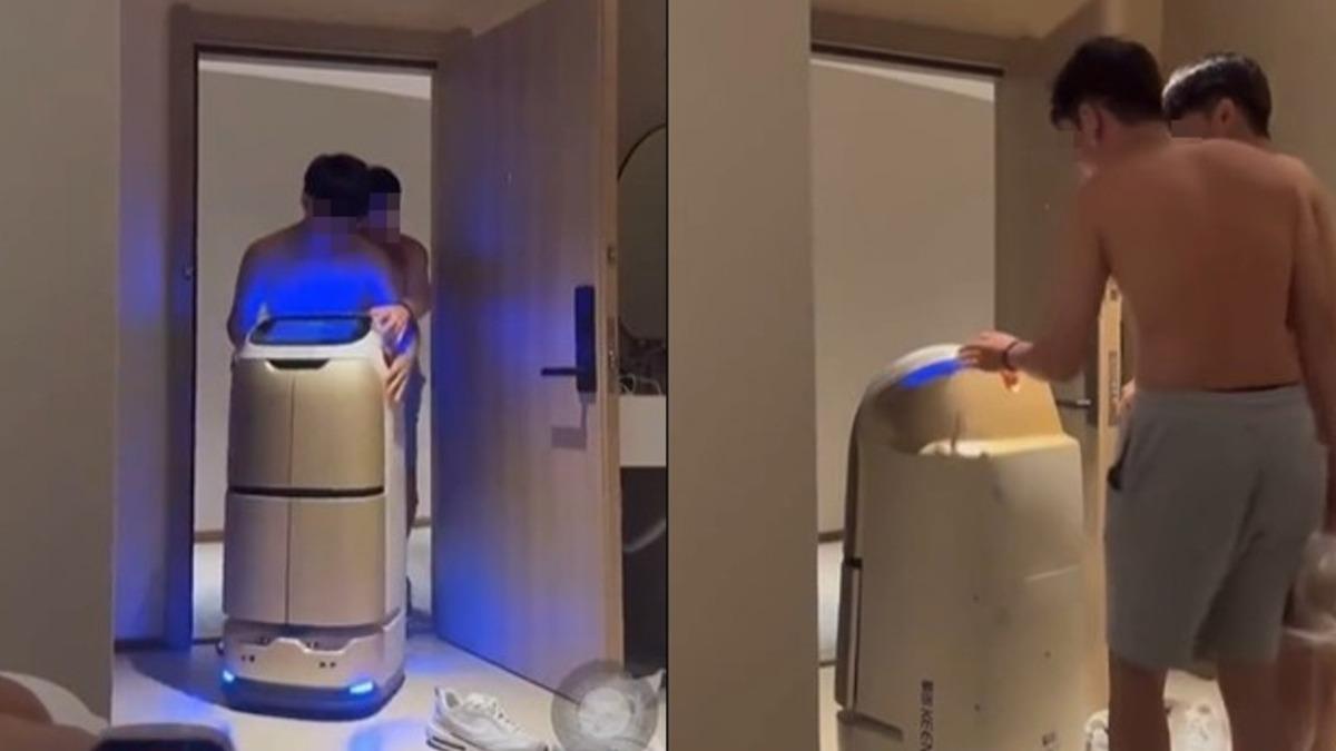 男學生惡搞「送餐機器人」!搬回飯店房逗妹笑 網撻伐:猴子