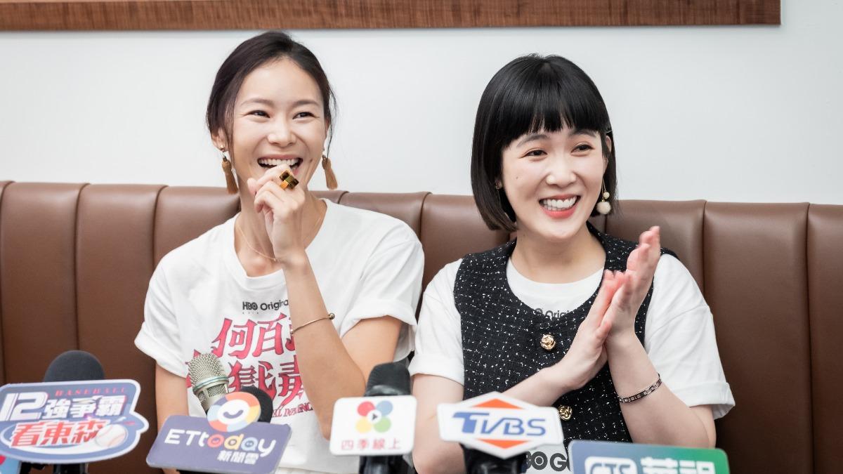 鍾瑶(左)、孫可芳希望一起得獎。(圖/彼此影業提供)
