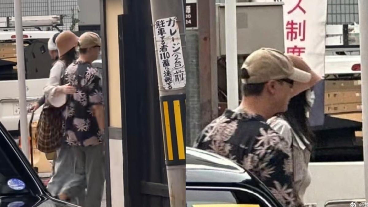 有網友在日本旅遊巧遇陳偉霆、何穗,2人非常低調。(圖/翻攝自微博)