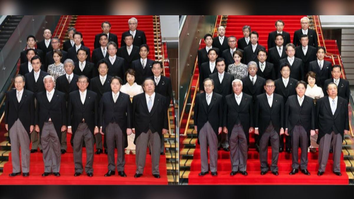 日新內閣大合照首相石破「露肚」不見了! 官方認P圖:有做微調