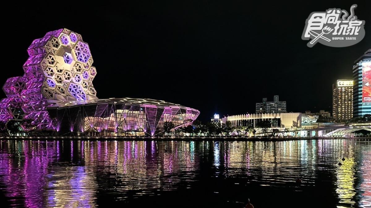 飯店鄰近駁二特區散步,可欣賞愛河夜景和河岸燦爛燈光。(圖/食尚玩家提供)