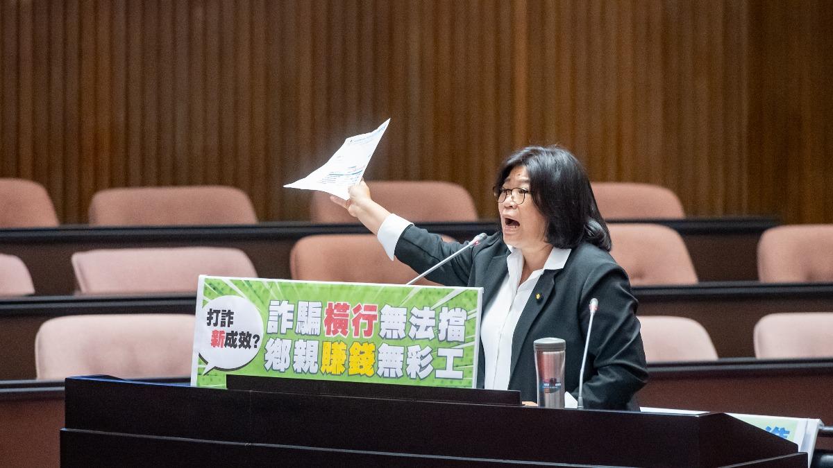 王美惠表示，自己看到打詐儀錶板嚇一跳。（圖／王美惠辦公室提供）