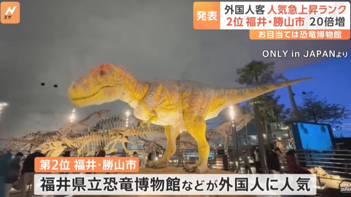 福井縣立恐龍博物館吸引許多遊客。（圖／翻攝自 YouTube  TBS NEWS DIG Powered by JNN）