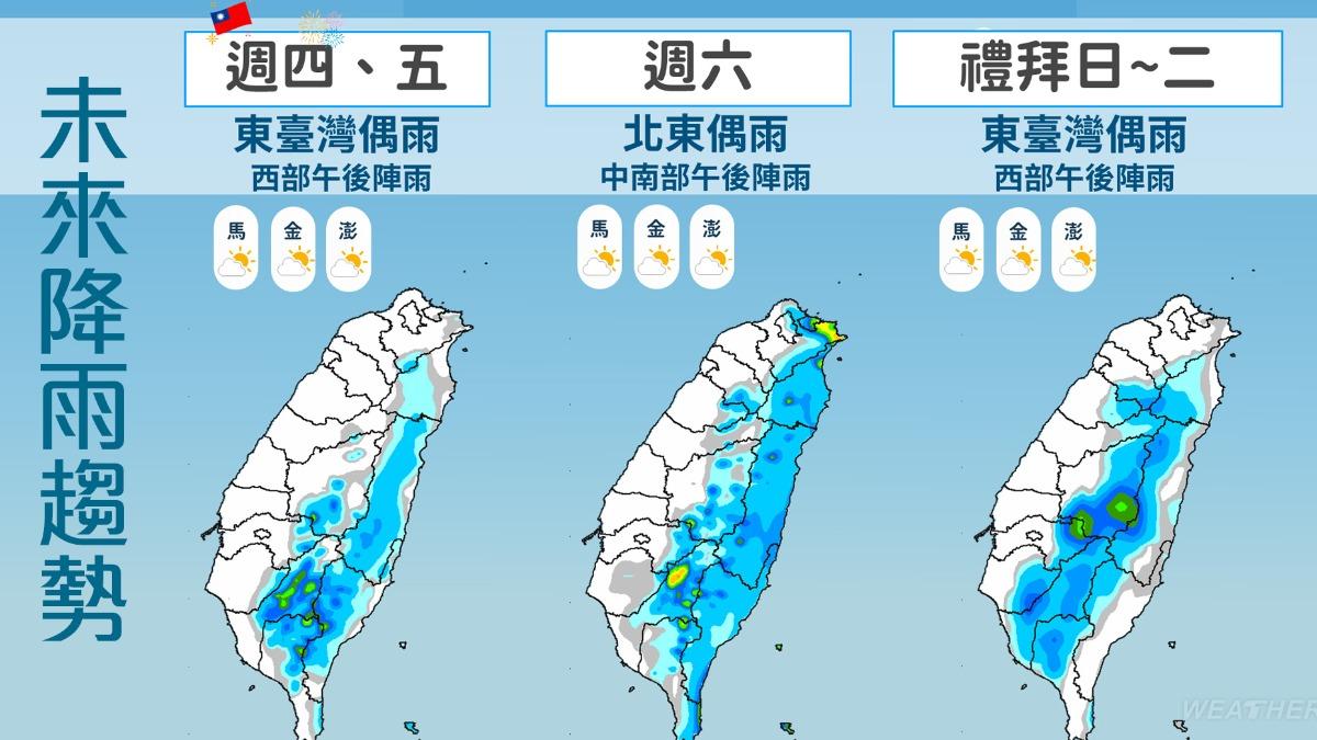 一週降雨趨勢。（圖／TVBS）