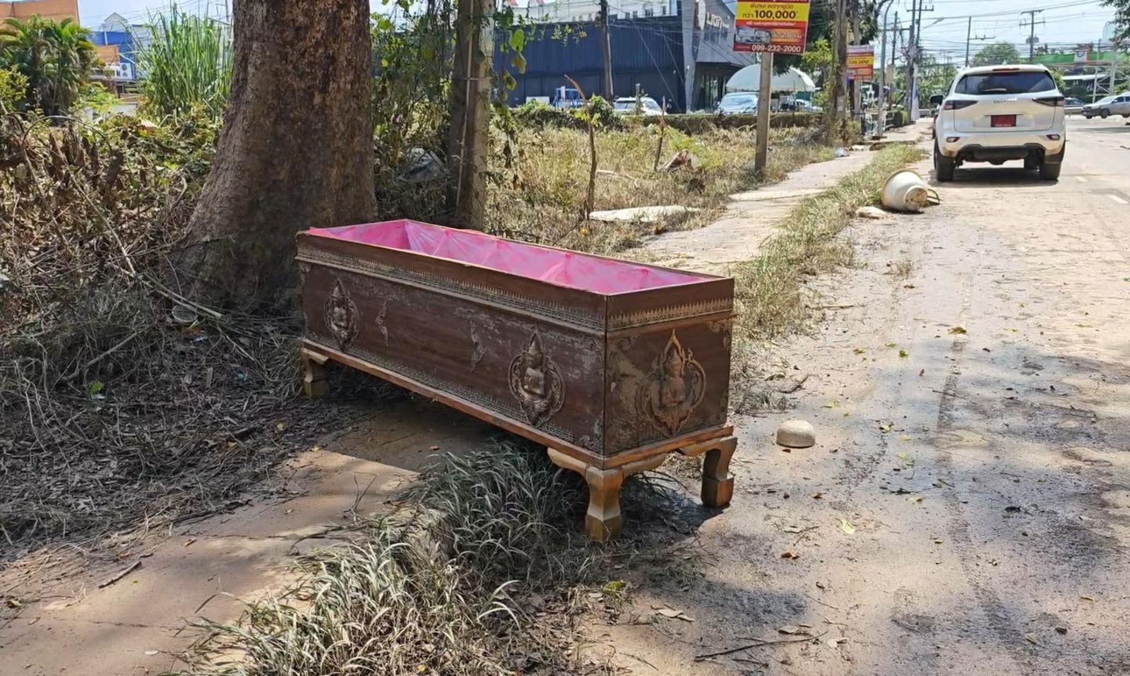 泰國清邁洪水淹3公尺溺死大象!中學旁「沖來一具棺材」居民嚇壞
