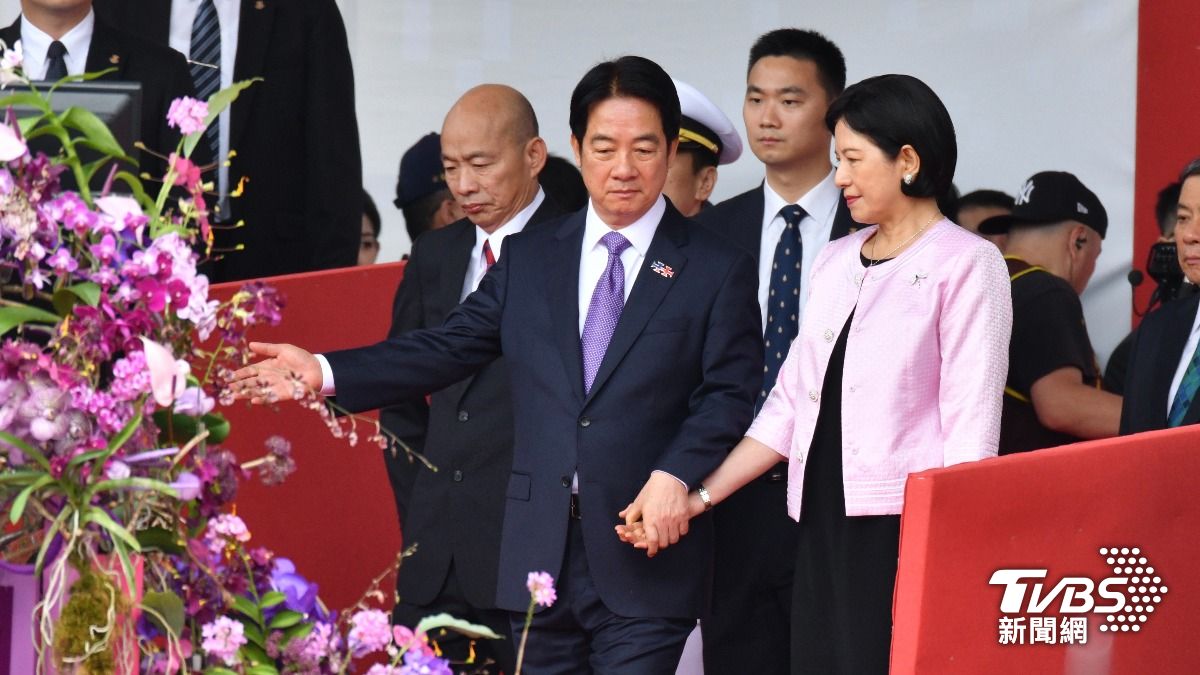總統賴清德與第一夫人吳玫如共同參加國慶典禮。（圖／胡瑞麒攝）