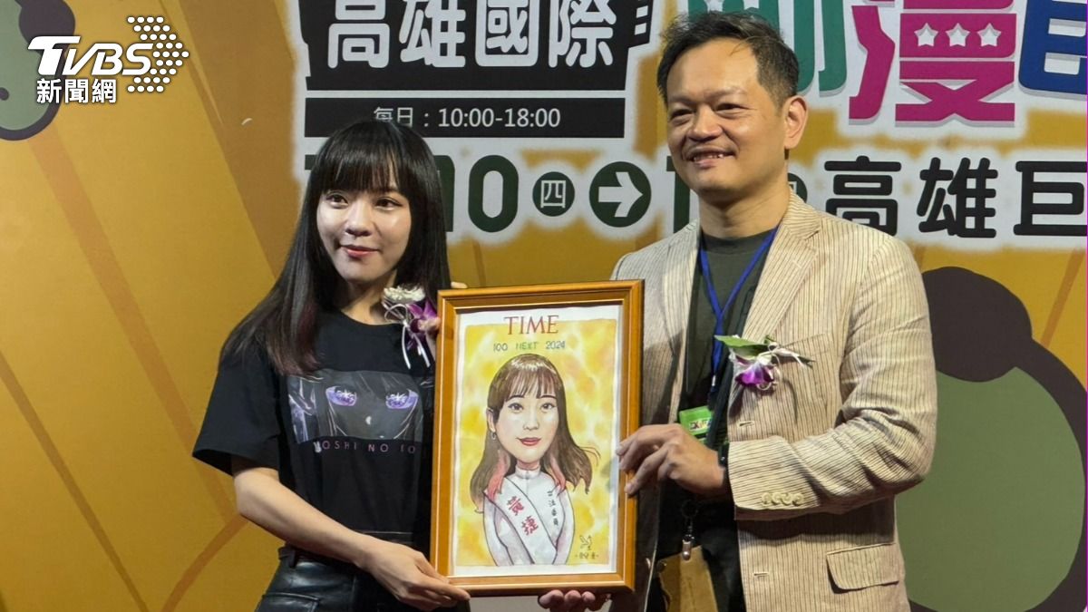 黃捷身穿「我推的孩子」衣服，現身開幕式。（圖／林雅婷攝）