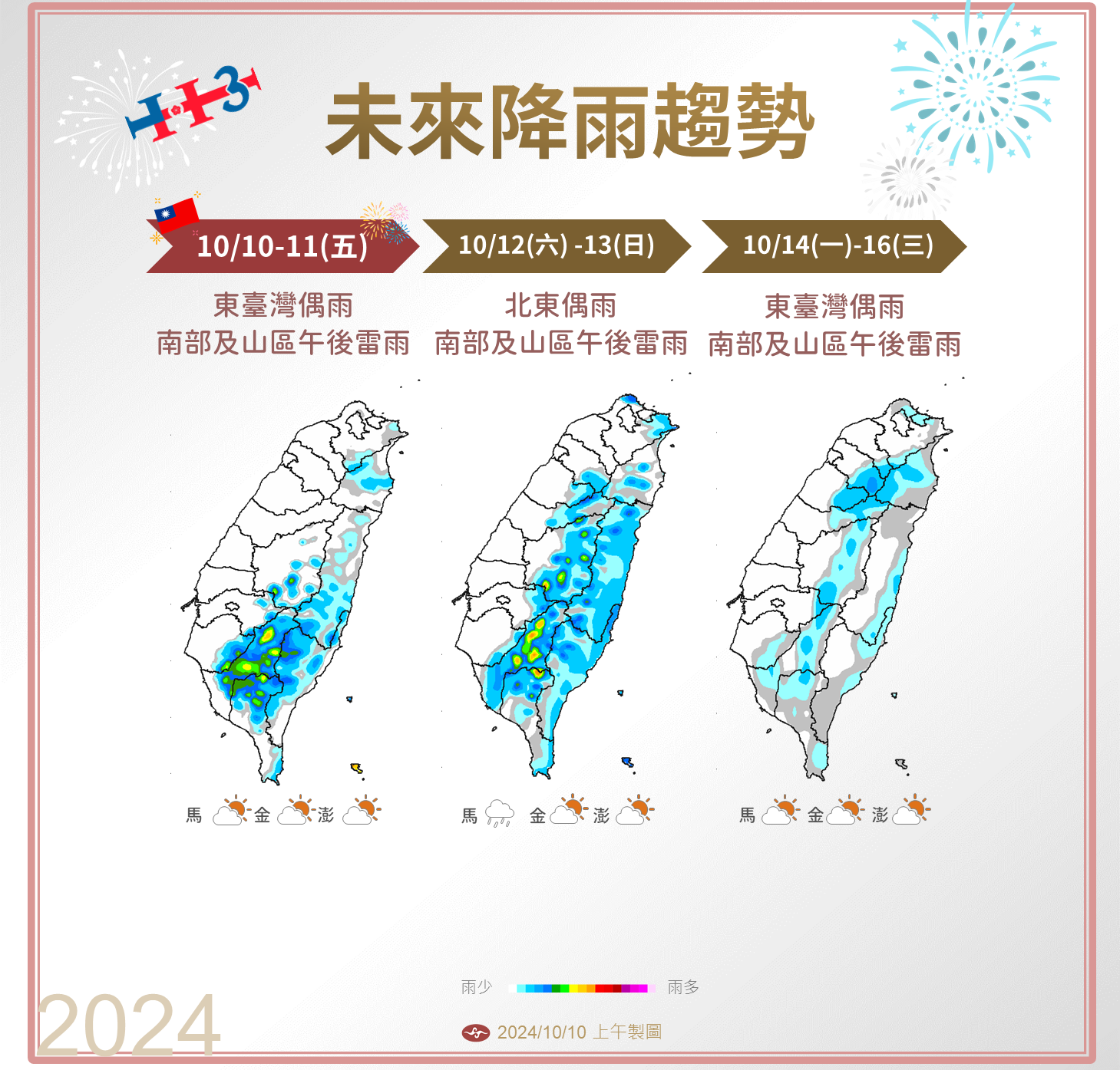 一週天氣一次看。（圖／中央氣象署）