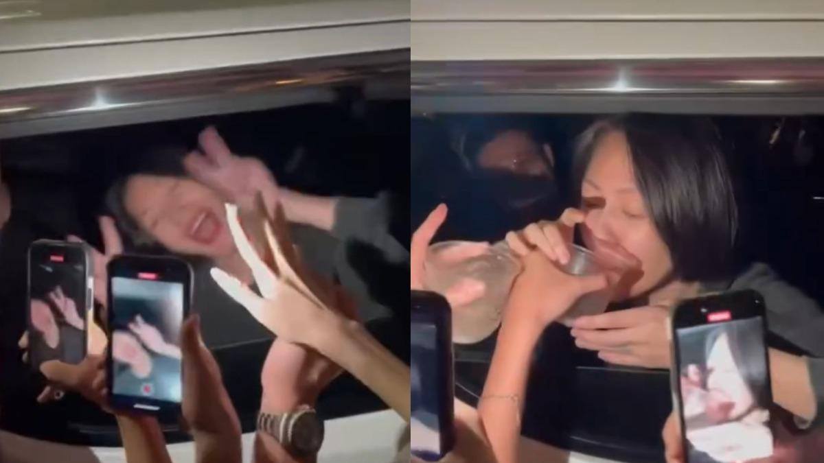 小S現蹤信義區!接過「粉絲飲料」一口豪飲 親民互動掀暴動