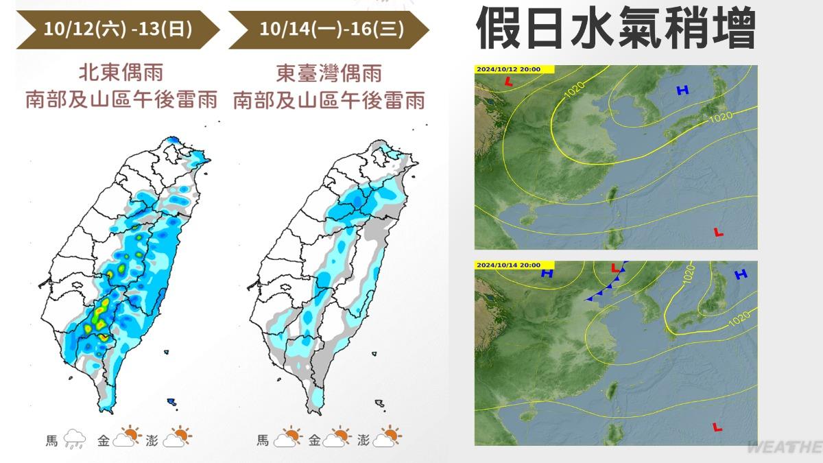 未來幾天降雨情形。(圖/TVBS)