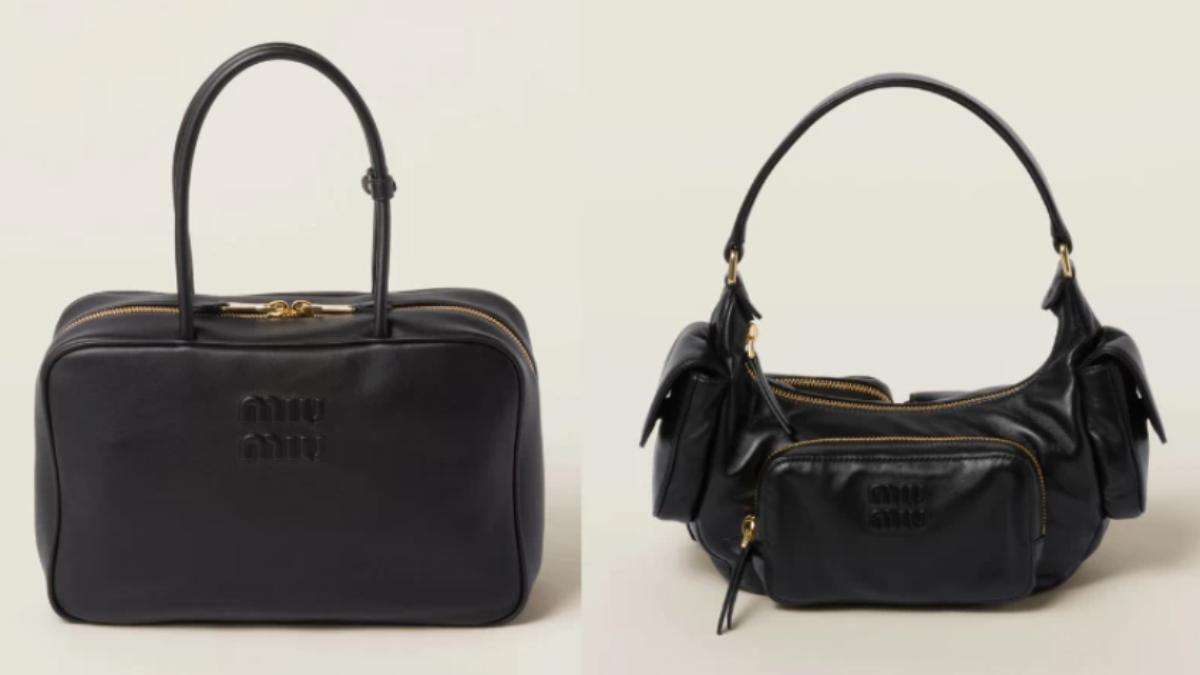MIUMIUPocket手袋(右)、Beau手袋(左)。(圖/翻攝自MIUMIU官網)