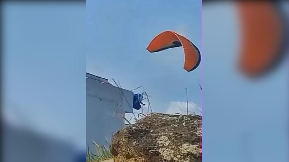 盧卡斯重重掉在地面、搶後後當場宣布死亡。(圖/翻攝自YouTube@Guarujá 1000Voltz)