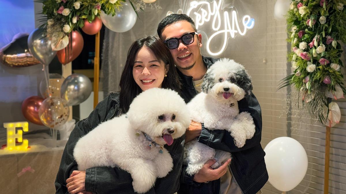 樞育和Teresa養了2隻愛犬,如今升格4口之家,相當幸福。(圖/宇宙信號提供)