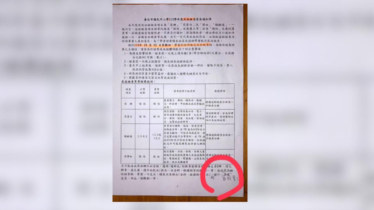 北市學生健檢單出現「土豆、橙汁」 議員轟:中國語混入還沒發現