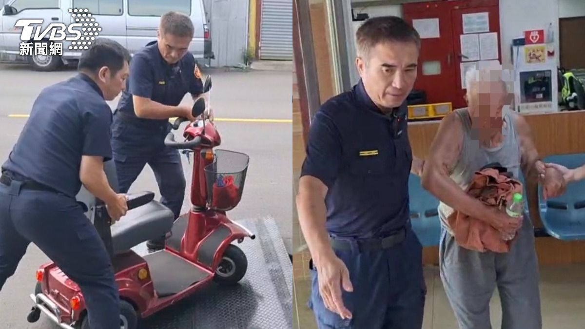 有片/騎10公里電耗盡!台中人瑞拖車相伴 聽「這句話」眼泛淚