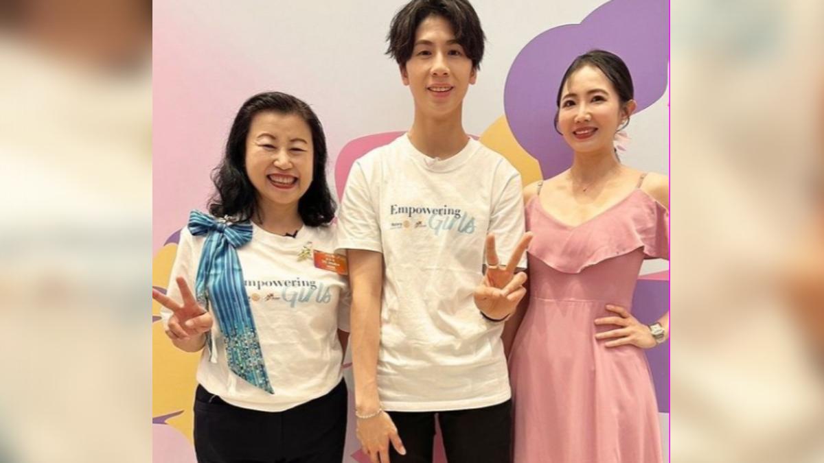 謝忻(最右)曬出與奧運金牌林郁婷(中)的合照。(圖/翻攝自xiexin1127 IG)