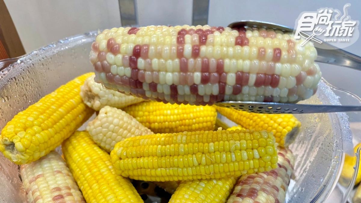 有「蒸黃金玉米」和新推出的「蒸糯玉米」同步吃。(圖/陳倍玉攝)