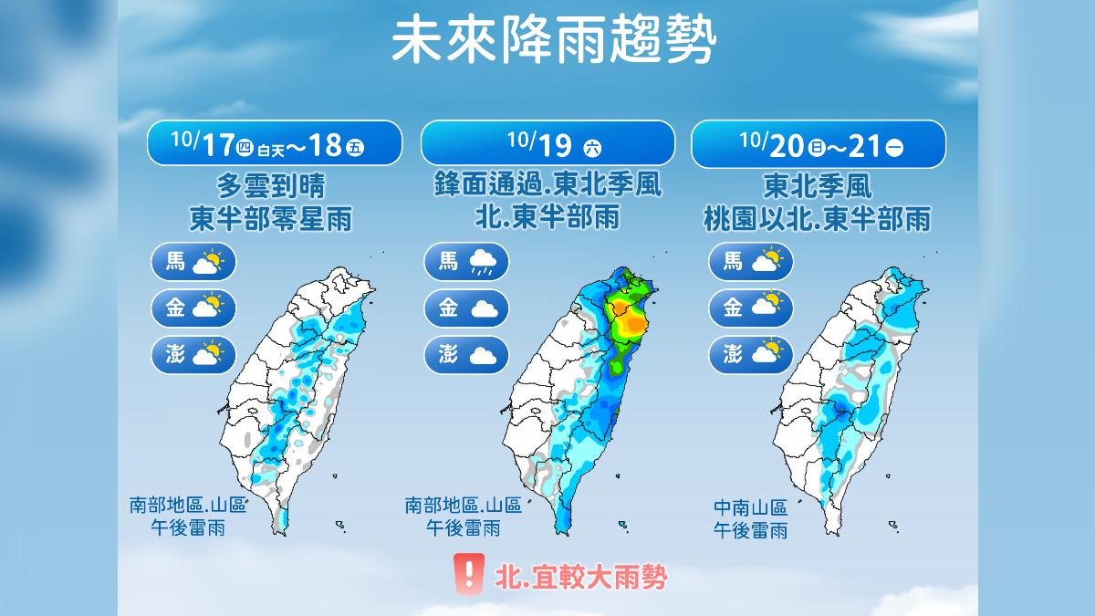 未來降雨趨勢。（圖／氣象署）