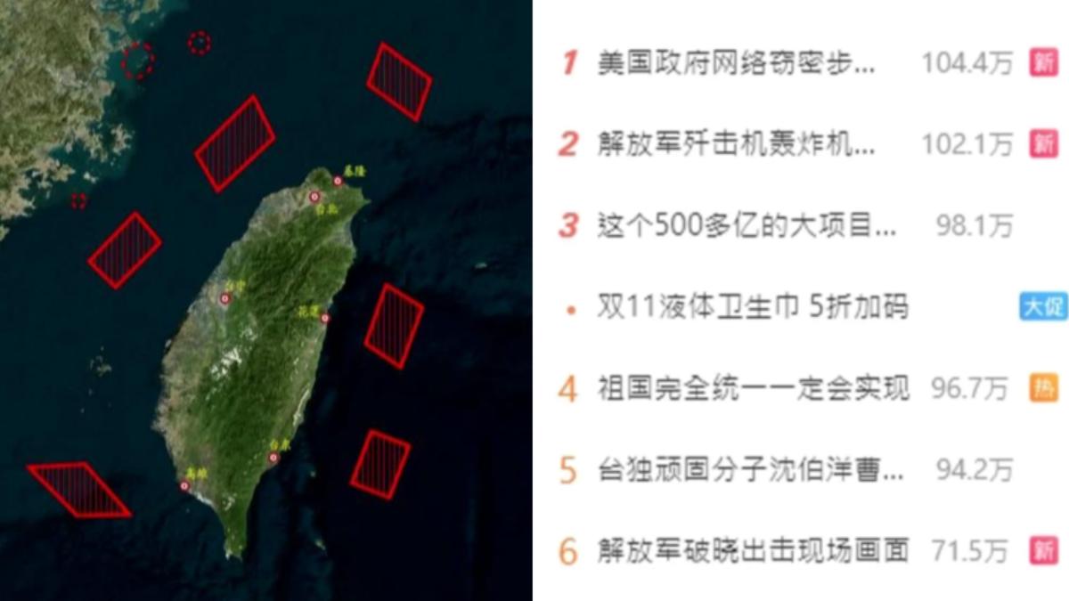 微博中共圍台軍演熱搜「詭異全消失」 學者推測1原因速收兵