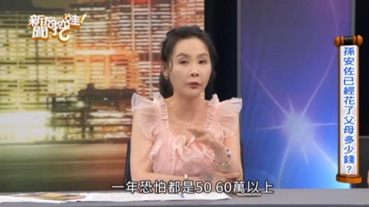 許聖梅分析孫鵬和狄鶯至少花了多少費用。(圖/翻攝新聞挖挖哇YouTube)