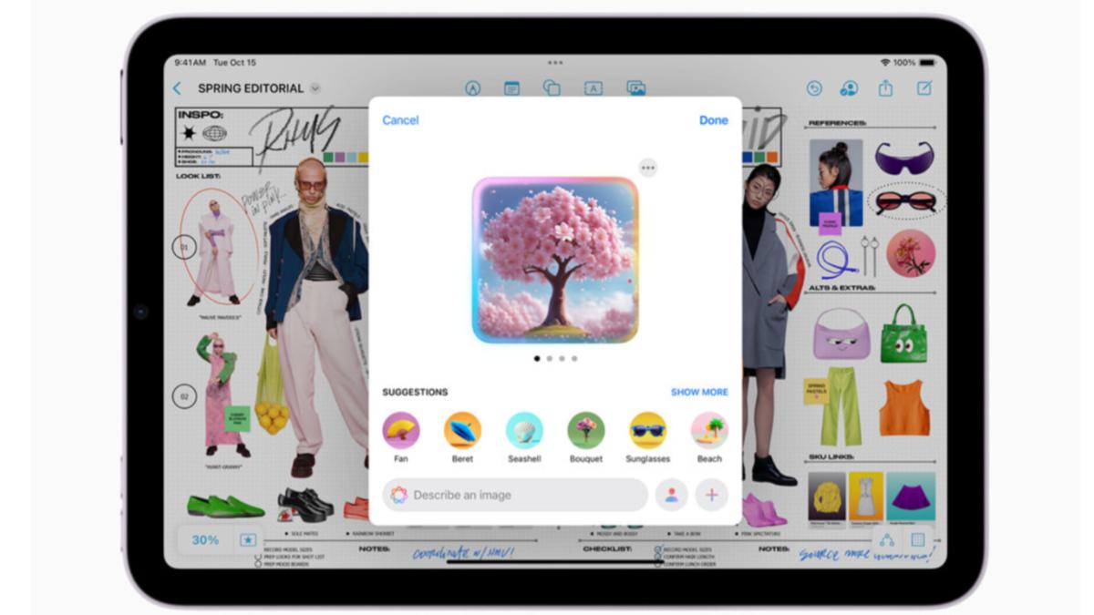 使用者可透過iPad mini 7快速生成趣味影像。(圖/翻攝自蘋果官網)