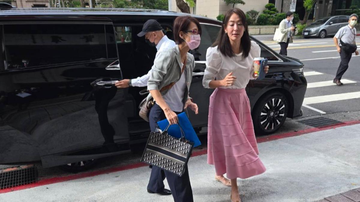 賈永婕帶著價值約12萬的Dior包包前往立法院備詢。(圖/TVBS)