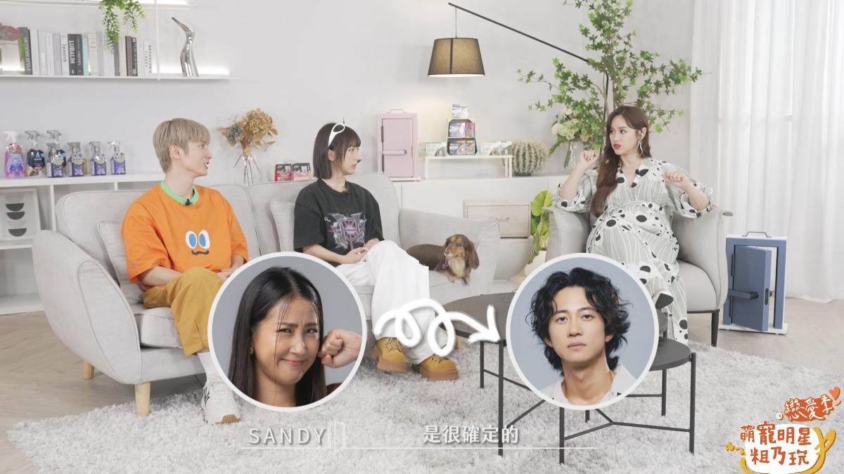 嘉賓情線感情線錯綜複雜阿本(左起)、溫妮、Sandy試圖分析。(圖/TVBS)