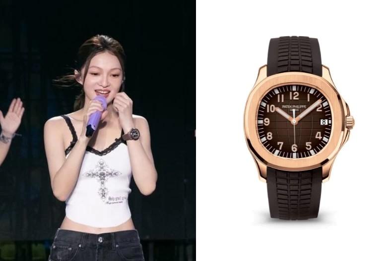 張韶涵戴百達翡麗Aquanaut系列玫瑰金5167R。（圖／翻攝自IG@angela_zhangshaohan、Patek Philippe官網）